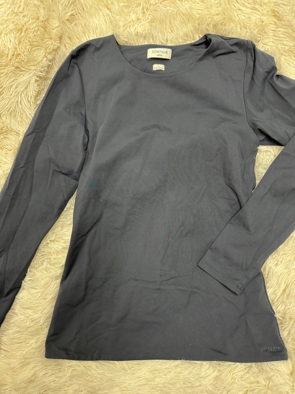 Aritzia Crew Neck Contour Long Sleeve Top – Women’s Large, Vintage Navy